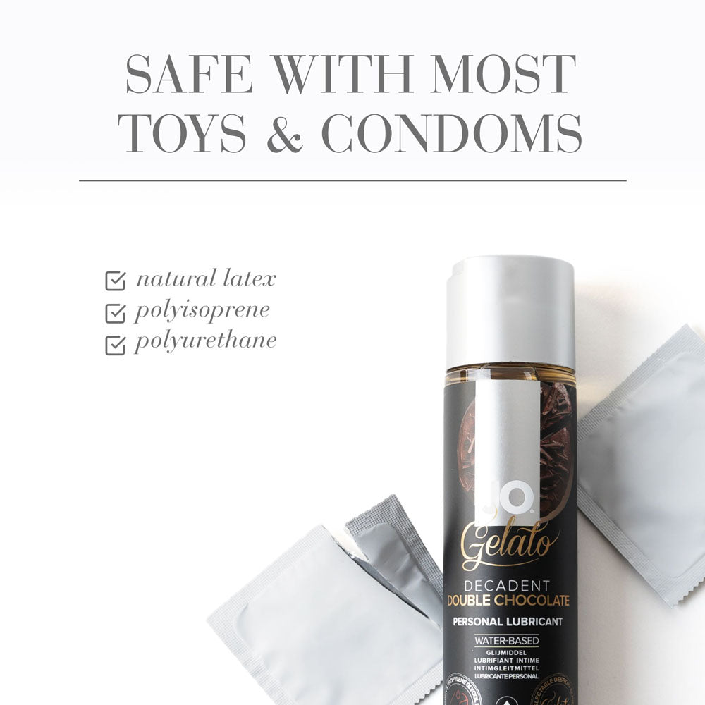 JO Gelato Decadent Double Chocolate Lubricant - 30 mL - Chocolate Flavoured Water Based Lubricant - 30 ml Bottle-10589