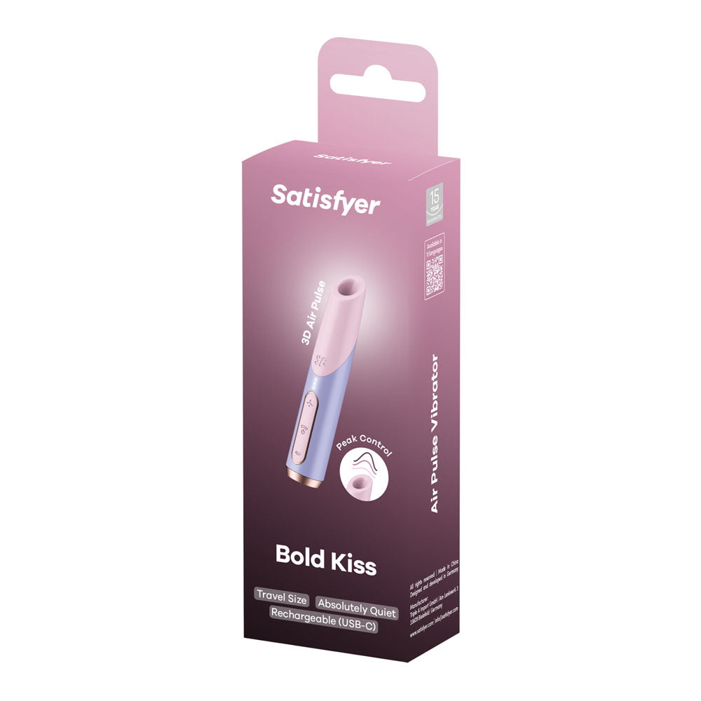 Satisfyer Bold Kiss - Purple USB Rechargeable Air Pulse Stimulator-4078533
