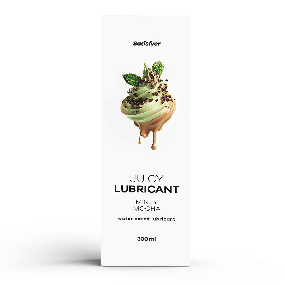 Satisfyer Juicy Lubricant 300 ml Minty Mocha - Mint & Coffee Scented Water Based Lubricant - 300 ml Bottle-4082981