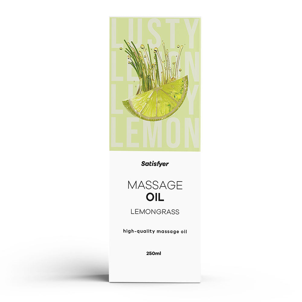 Satisfyer Massage Oil 250 ml Lemongrass - Lemongrass Scented Massage Oil - 250 ml Bottle-4083087