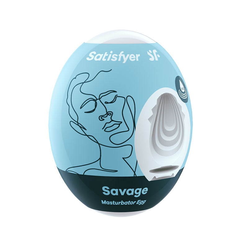 Satisfyer Masturbator Egg - Savage - White Stroker Sleeve-9043415