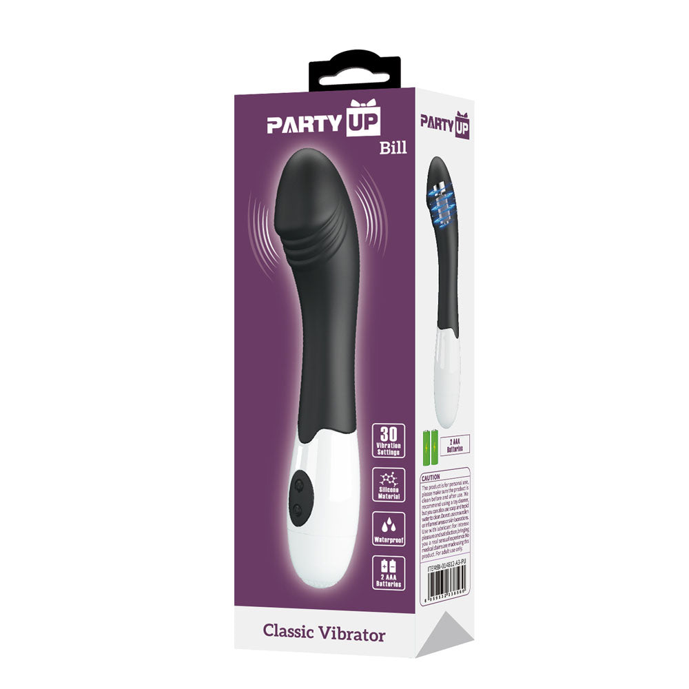 Party Up BILL Classic Vibe - Black - Black 19 cm Vibrator-BI-014812-A3-PU