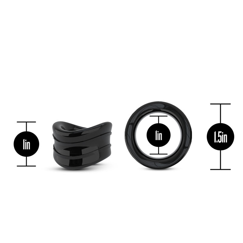 Stay Hard Beef Ball Stretcher Snug - Black 2.5 cm Ball Stretcher Ring-BL-93305