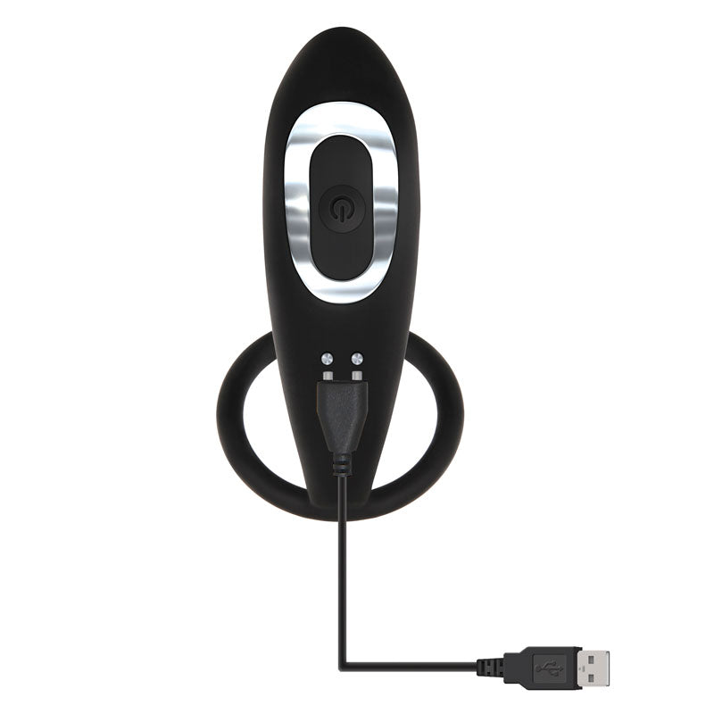 Adam & Eve Adams Rechargeable Prostate Pleaser & C-Ring - Black USB Rechargeable Anal Plug with Cock Ring-E196 8000