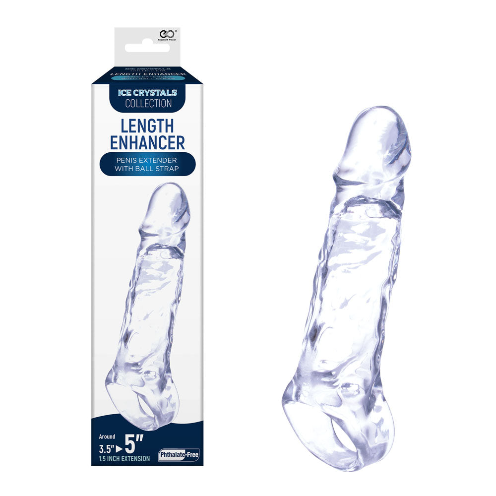 Ice Crystals 1.5 Inch Length Enhancer - Clear 1.5 Inch Penis Extension Sleeve-FSQ001A000-050