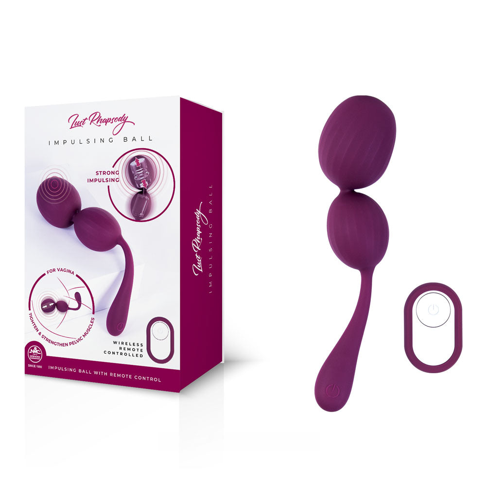 Lust Rhapsody Impulsing Ball - Purple USB Rechargeable Impulsing Kegel Balls with Wireless Remote - FVRR007A00-028