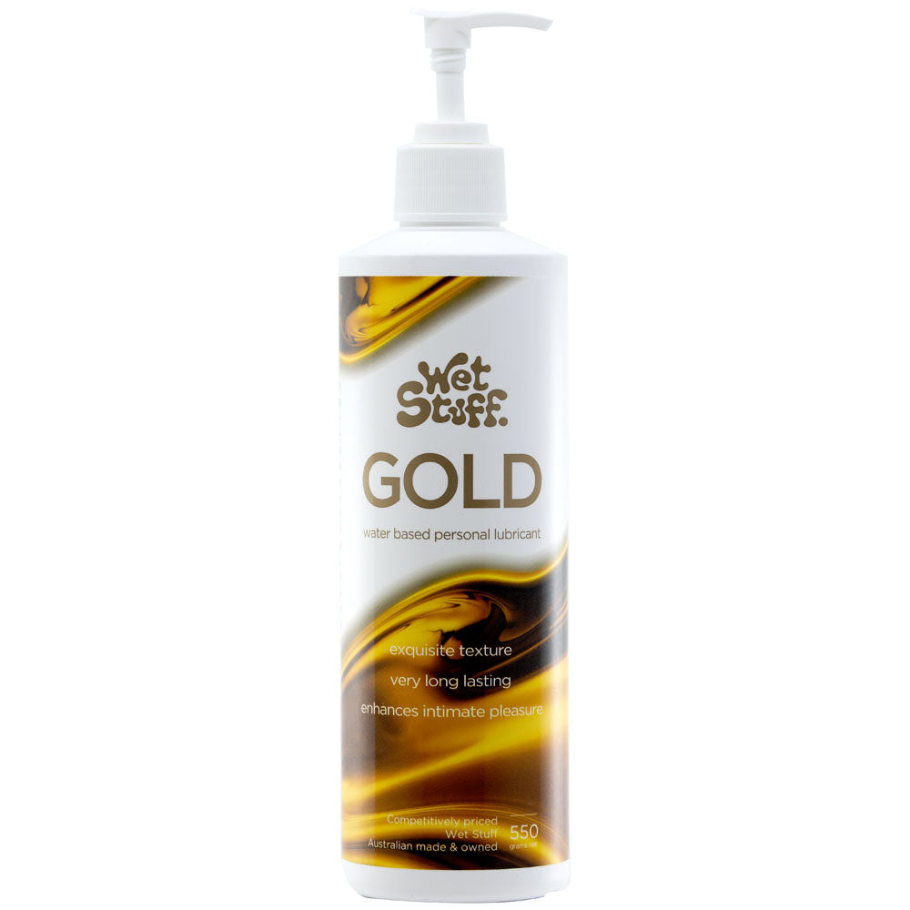 Wet Stuff Gold - 550g Pump - Water Based Lubricant - 550 gram Pump Bottle-GW10993