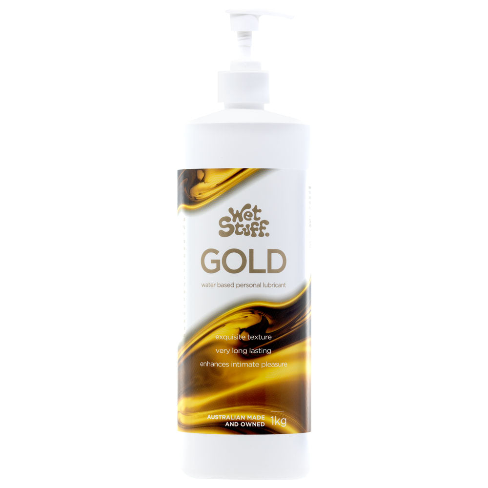 Wet Stuff Gold - 1kg Pump - Water Based Lubricant - 1 kg Pump Bottle-GW10995