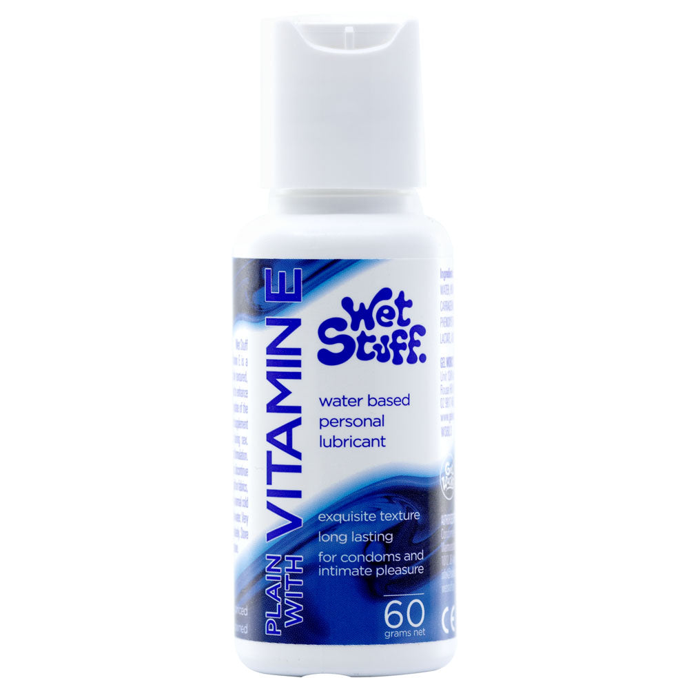Wet Stuff Plain - 60g Bottle - Water Based Lubricant with Vitamin E - 60 gram Bottle-GW38081
