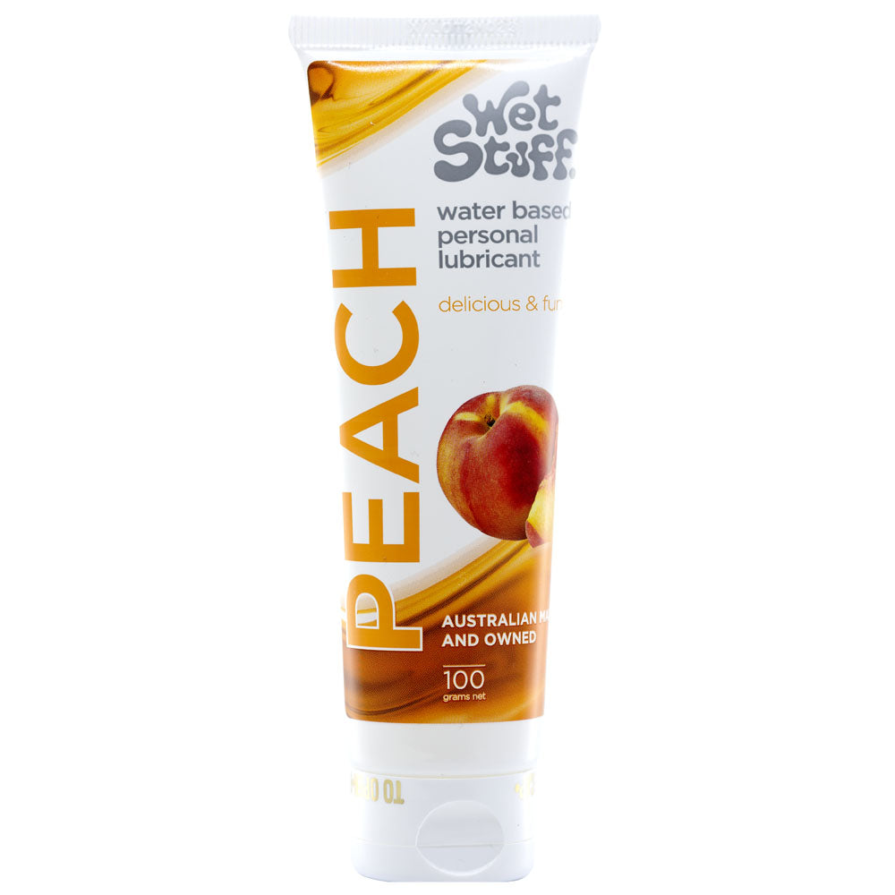 Wet Stuff Peach - 100g Tube - Peach Flavoured Water Based Lubricant - 100 ml Tube-GW40241