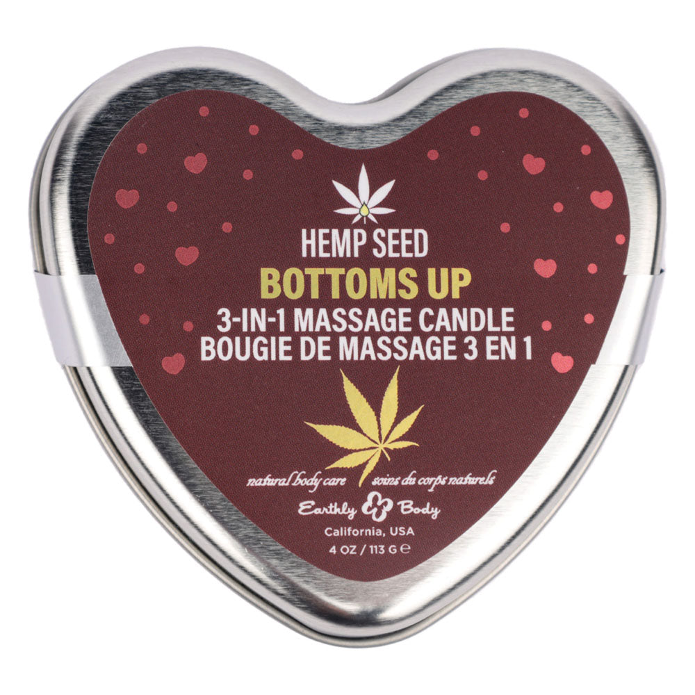 EB Hemp Seed 3 in 1 Massage Heart Candle - Bottoms Up