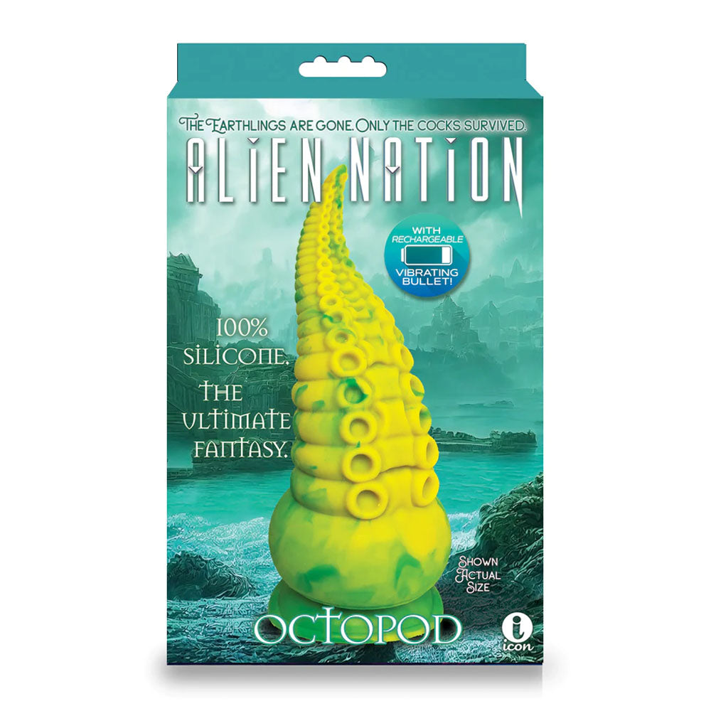 Alien Nation - Octopod - Yellow/Green 22.9 cm USB Rechargeable Vibrating Dong