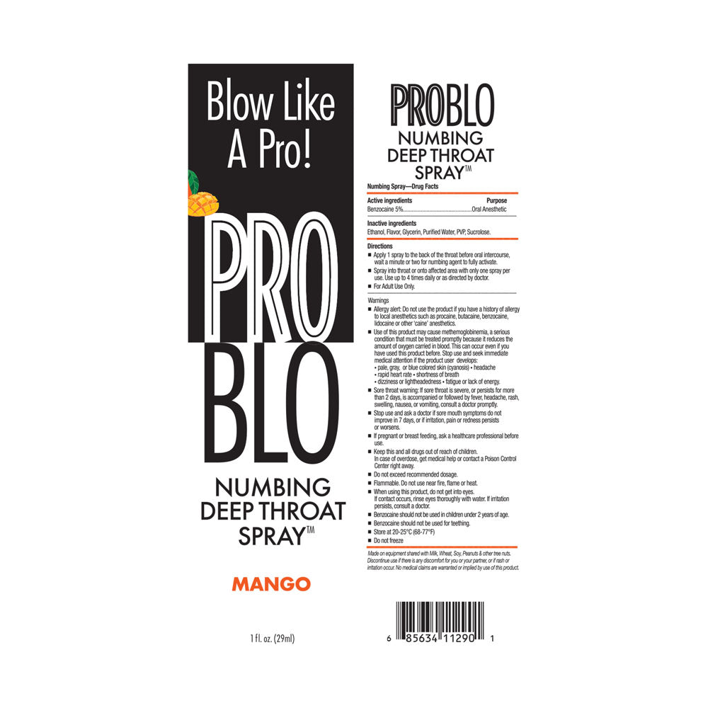 ProBlo Deep Throat Spray - Mango - Mango Flavoured Deep Throat Spray - 30 ml - LGBT.529