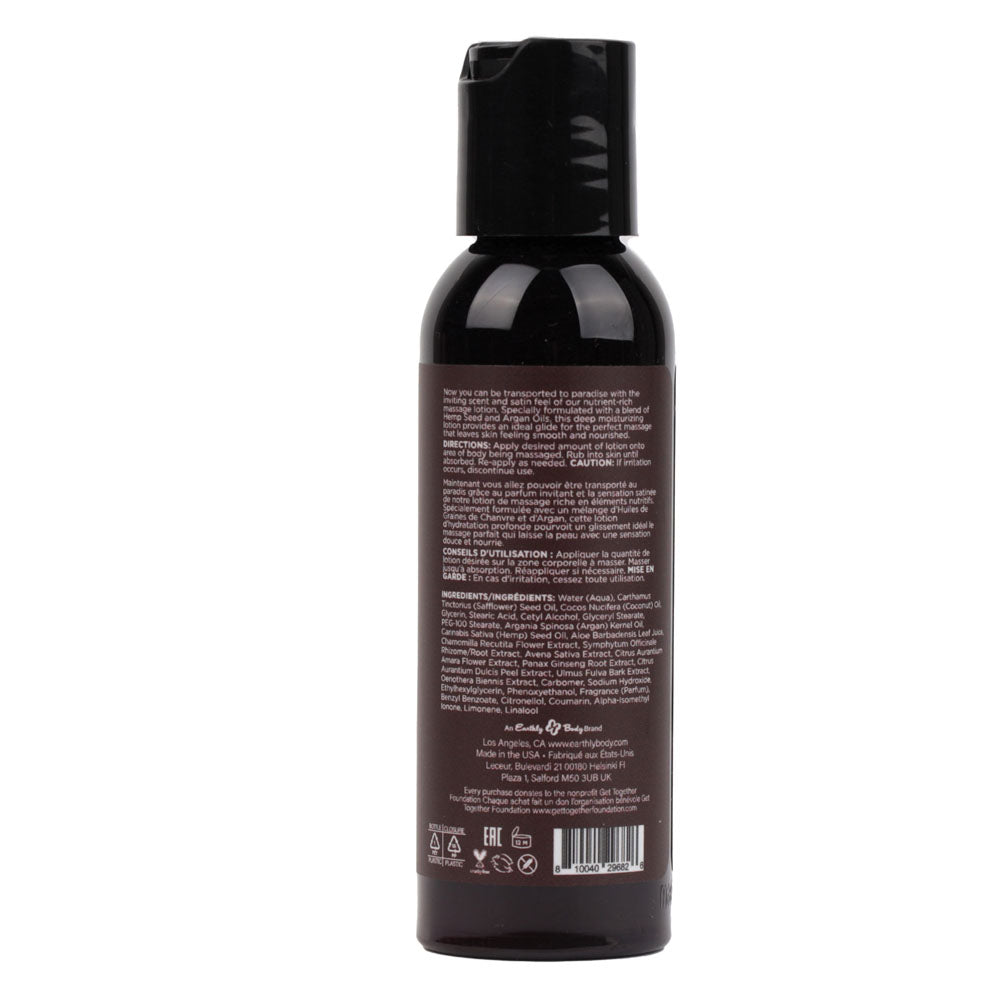 Hemp Seed Massage Lotion - Kashmir Musk Scented (Brandy, Jasmine, Cedarwood) - 59 ml Bottle
