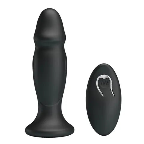 MR PLAY Powerful Vibrating Anal Plug - Black 12.4 cm USB Rechargeable