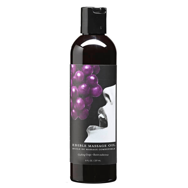 Edible Massage Oil - Gushing Grape Flavoured - 237 ml Bottle-MSE007