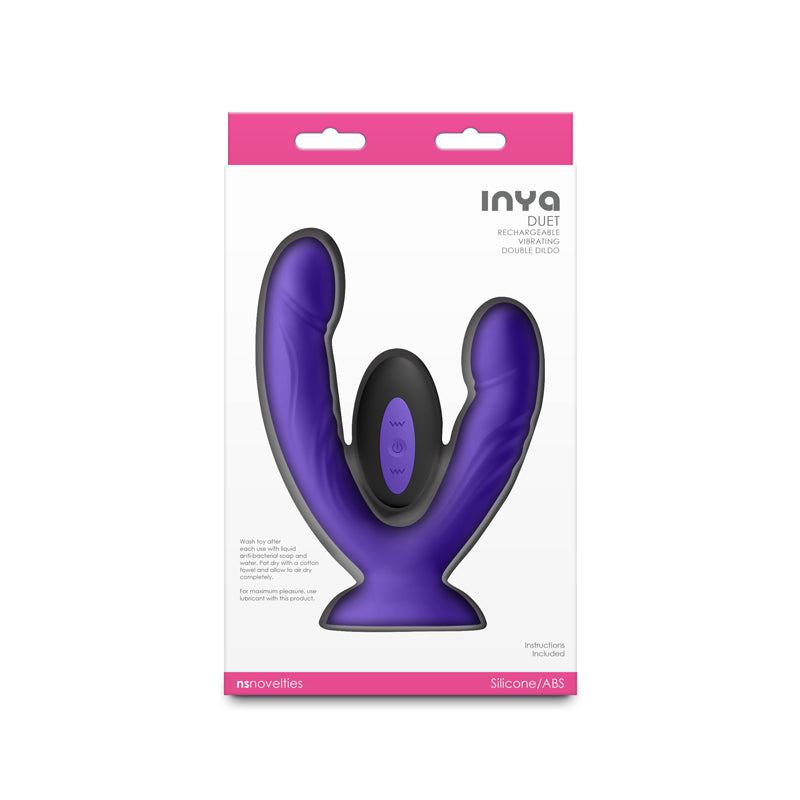 INYA Duet - Purple - Purple USB Rechargeable Vibrating Double Dildo with Wireless Remote - NSN-0552-65