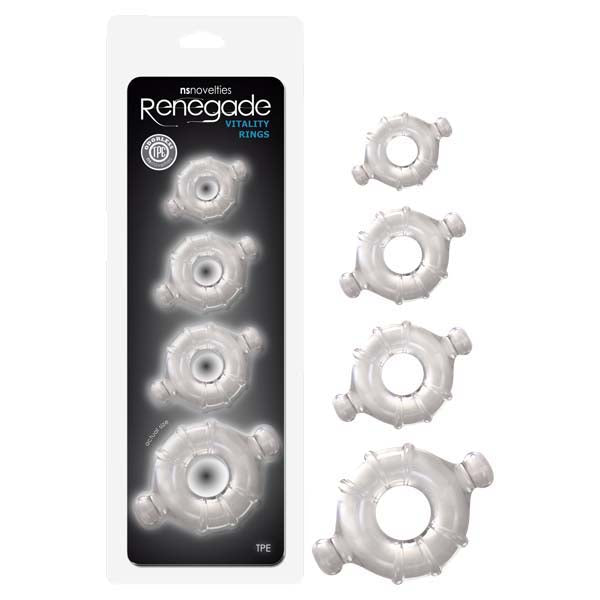Renegade Vitality Rings - Clear Cock Ring Set of 4 Sizes