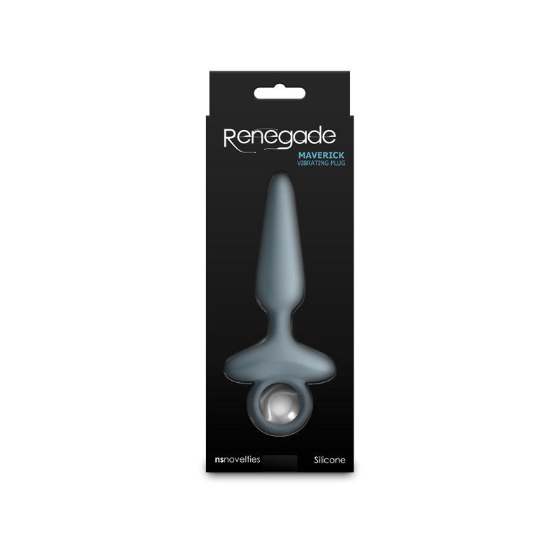 Renegade Maverick - Grey - Grey 15 cm USB Rechargeable Vibrating Butt Plug-NSN-1132-49