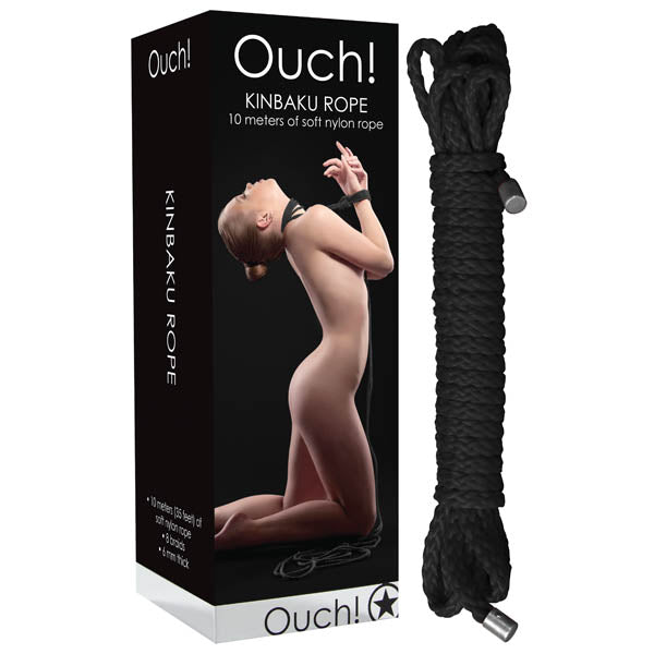 Ouch Kinbaku Rope - Black - 10 metre Length-OU043BLK