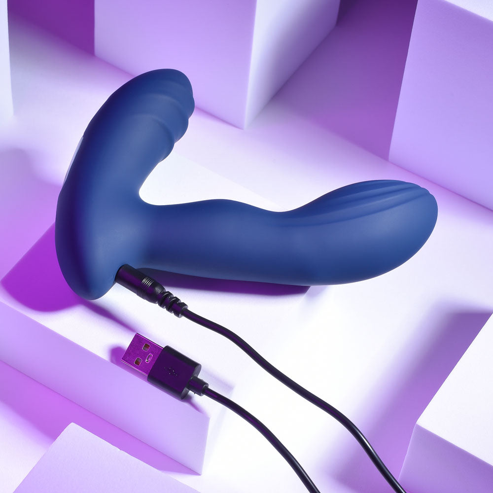 Playboy Pleasure Pleaser - Blue USB Rechargeable Vibrating Prostate Massager