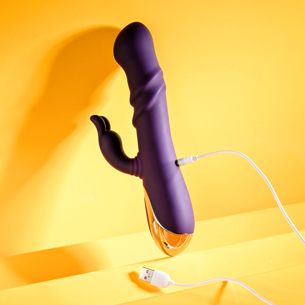 Playboy Pleasure BUNNY PUNCH - Purple 24.4 cm USB Rechargeable Twirling Rabbit Vibrator-PB-RS-5650-2