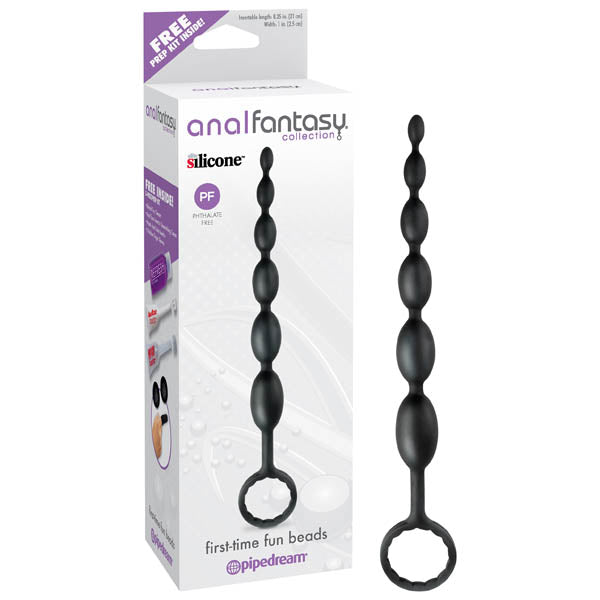 Anal Fantasy Collection First-Time Fun Beads - Black 21 cm (8.25) Anal Beads-PD4649-23