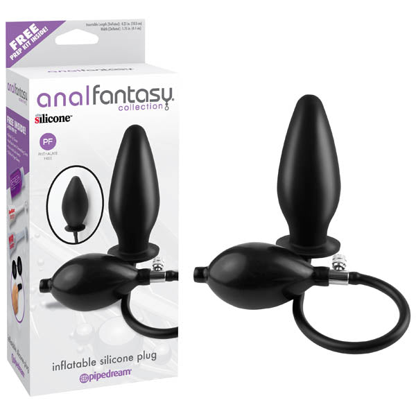 Anal Fantasy Collection Inflatable Silicone Plug - Black 10.8 cm (4.25) Inflatable Butt Plug-PD4668-23