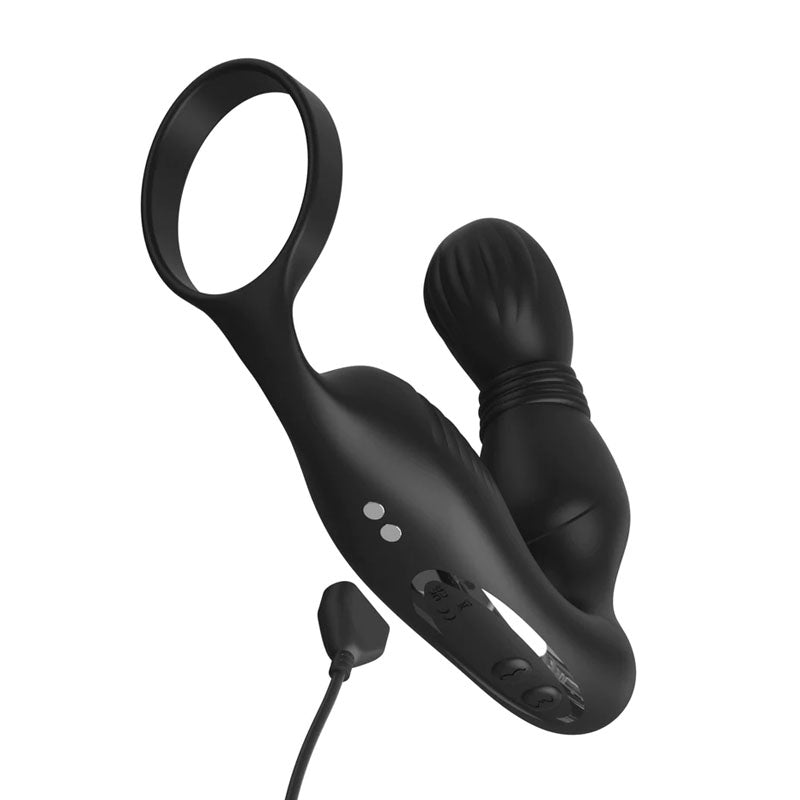 Anal Fantasy Elite Ass-Gasm P-Spot Milker - Black USB Rechargeable Prostate Massage with Cock Ring-PD4793-23