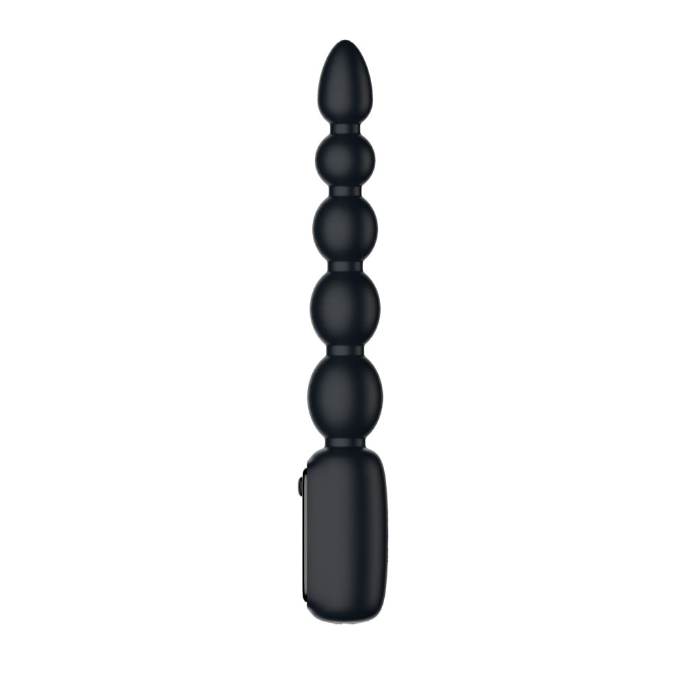 Passion Play Vibrating Anal Beads with LED Screen - Black 23 cm USB Rechargeable Vibrating Anal Beads - PP0175