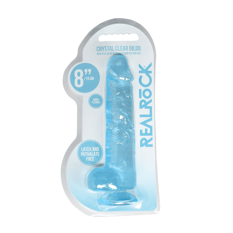 REALROCK 8 Realistic Dildo With Balls - Blue 20.3 cm Dong