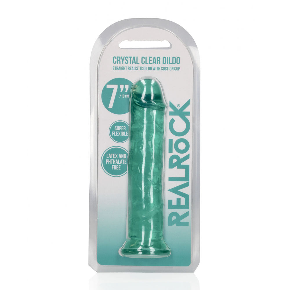 REALROCK 18 cm Straight Dildo - Turquoise - Turquoise 18 cm (7) Dong - REA152TUR