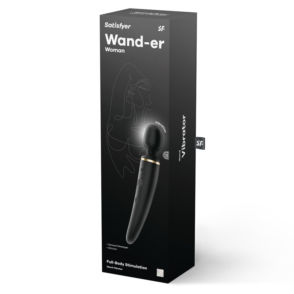 Satisfyer Wand-er Woman - Black USB Rechargeable Massager Wand-SATWAND-BLK