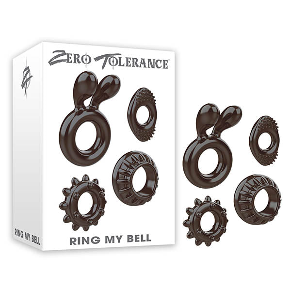 Zero Tolerance Ring My Bell - Black Cock Ring Set of 4