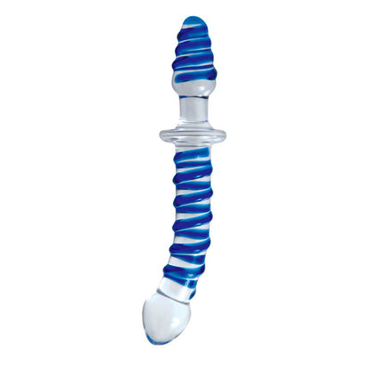 Adam & Eve Twisted Love Glass Dildo - Clear/Blue 24 cm (9.5) Double Ended Glass Dong-012U 0000