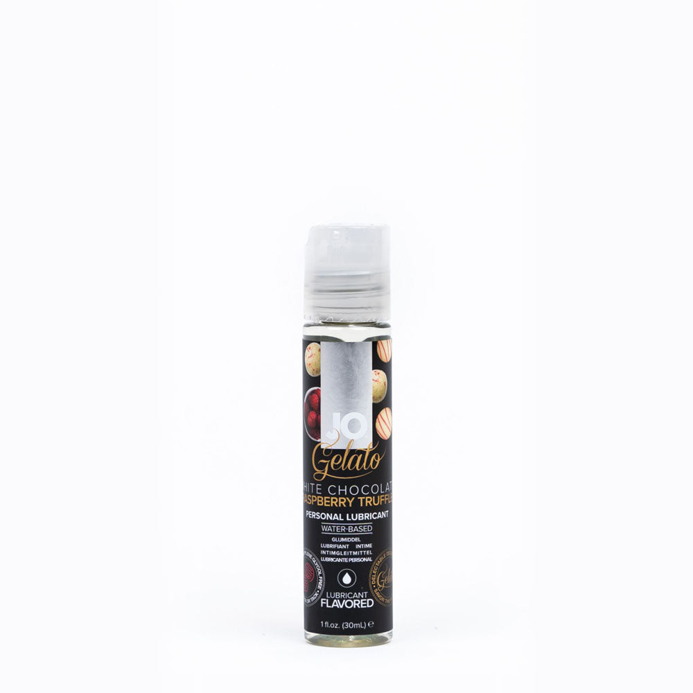 JO Gelato White Chocolate Raspberry Lube - 30 mL - White Chocolate Raspberry Flavoured Water Based Lubricant - 30 ml Bottle-10590