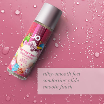 JO Candy Shop Cotton Candy Lube - 60 mL - Cotton Candy Flavoured Water Based Lubricant - 60 ml Bottle-10631