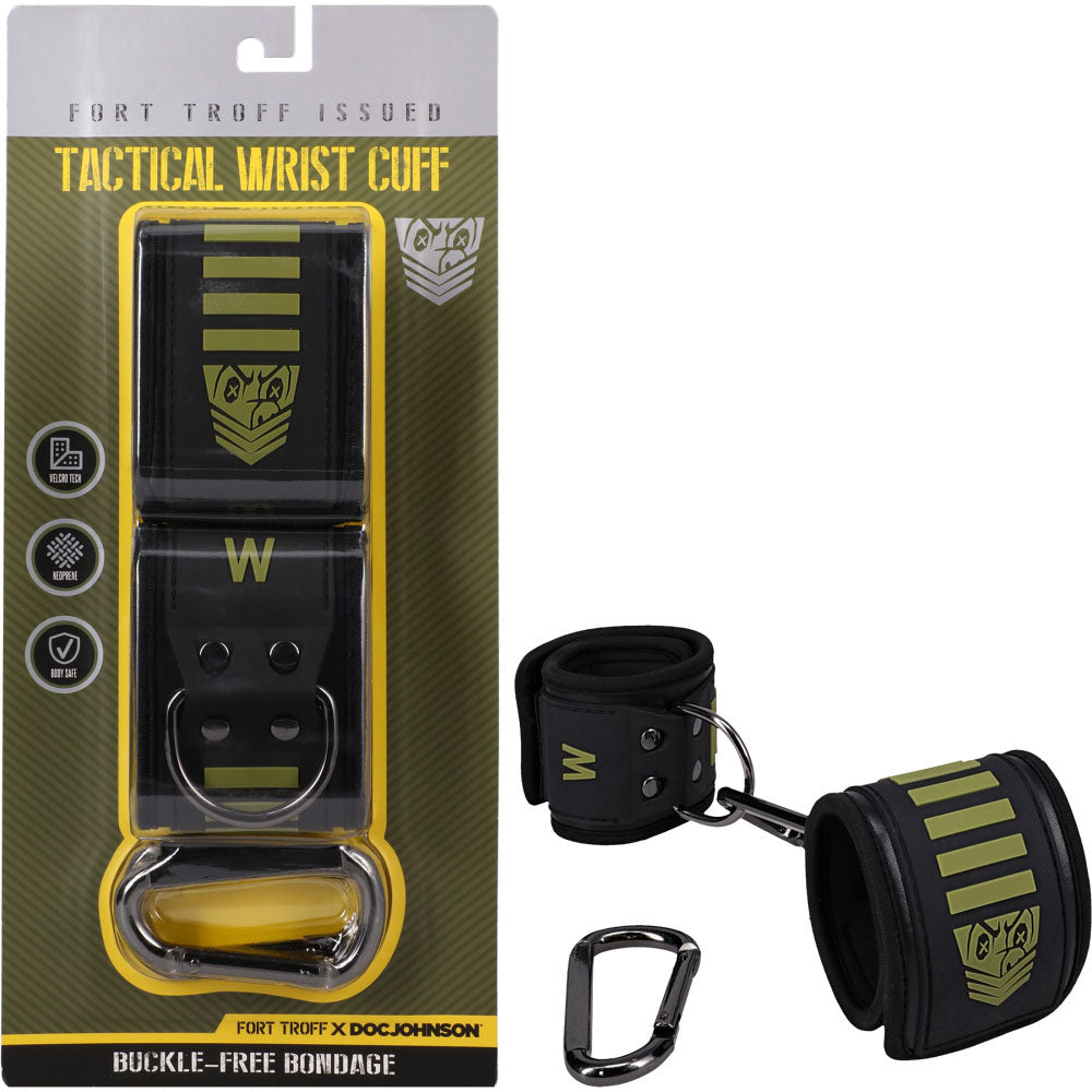 Fort Troff - Tactical Wrist Cuffs - Black/Green Restraints-1103-01-CD