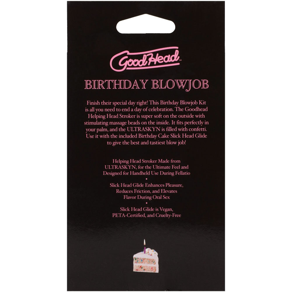 GoodHead Birthday Blowjob Kit - Birthday Cake GoodHead Glide with Helping Head Stroker-1363-21-BX