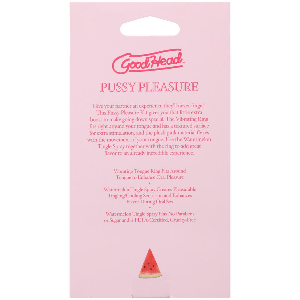 GoodHead Pussy Pleasure Party Kit - Watermelon GoodHead Tingle Spray and Vibrating Tongue Ring-1363-23-BX