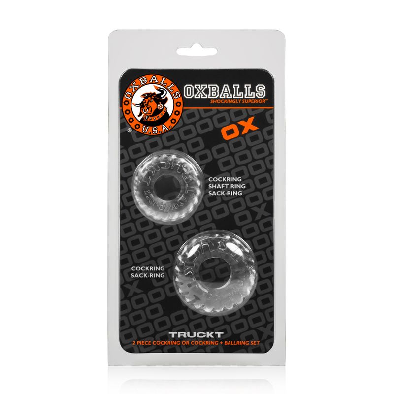 Truckt 2 Pc Cockring Set Clear-AJ-1049-CLR