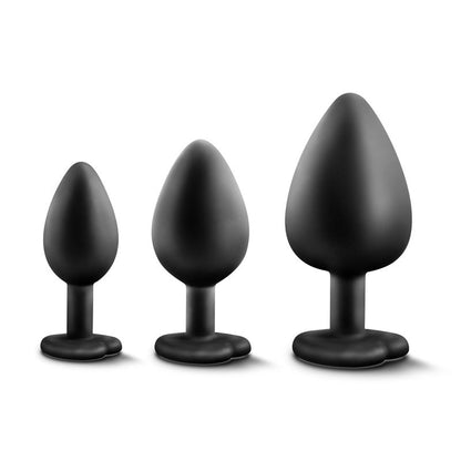 Luxe Bling Plugs Training Kit Black With Clear Gems-BL-395835