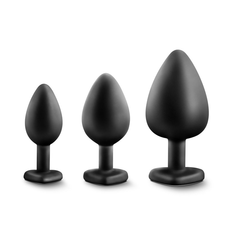 Luxe Bling Plugs Training Kit Black With Clear Gems-BL-395835