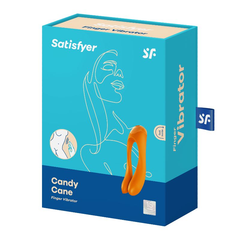 Satisfyer Candy Cane Finger Vibe Orange-4004143