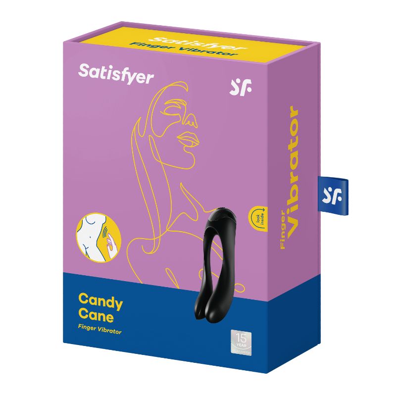 Satisfyer Candy Cane Finger Vibe Black-4004136