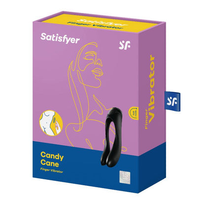 Satisfyer Candy Cane Finger Vibe Black-4004136