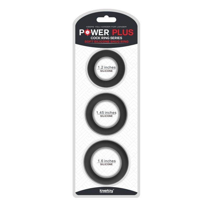 Silicone 3 Pc Cock Ring Set-LV443001-BLK
