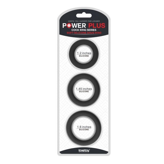 Silicone 3 Pc Cock Ring Set-LV443001-BLK