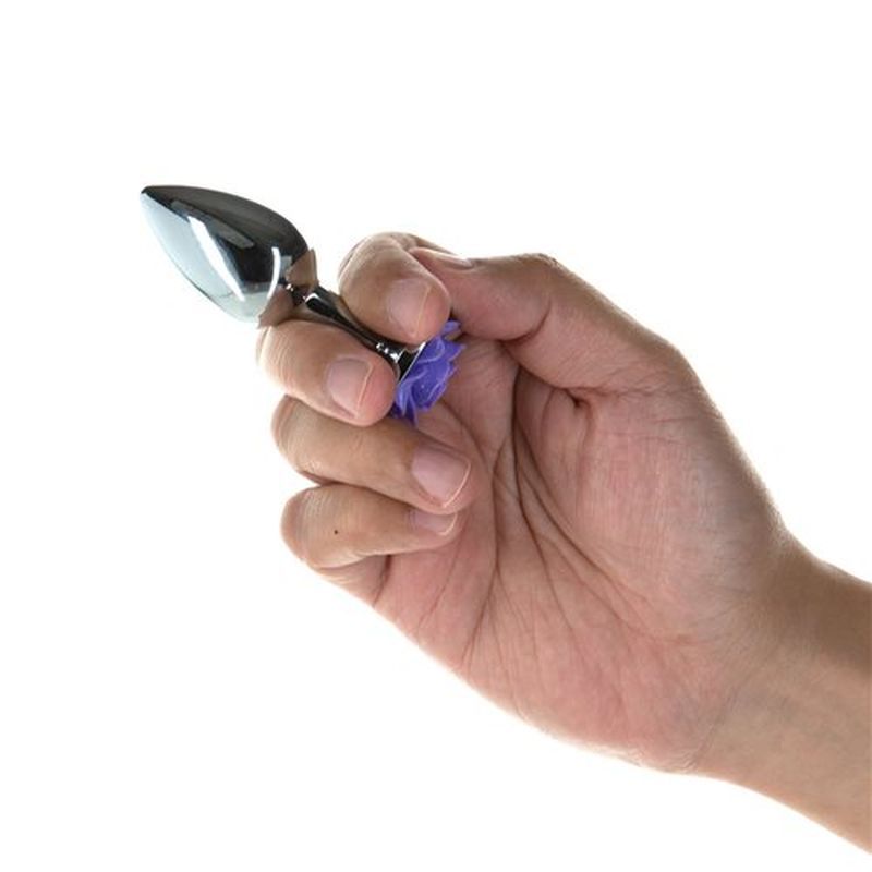 Purple Rose 3in  Metal Butt Plug-38215