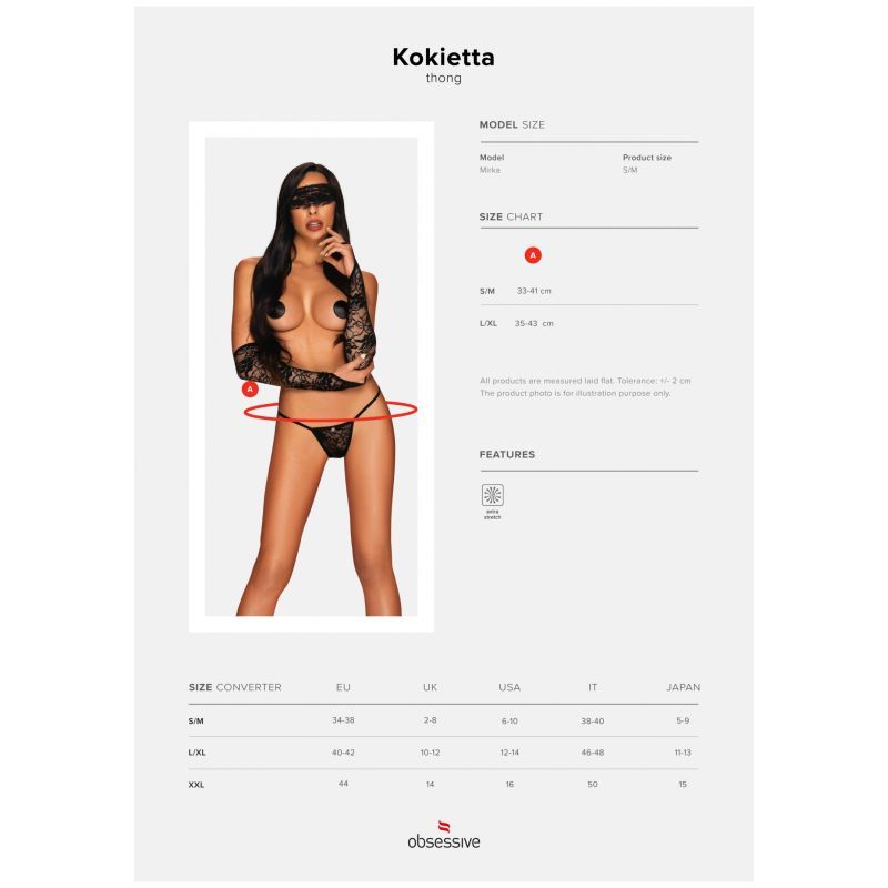 Kokietta Thong-3696-BLK-S/M